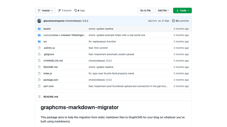 GraphCMS Markdown Migrator