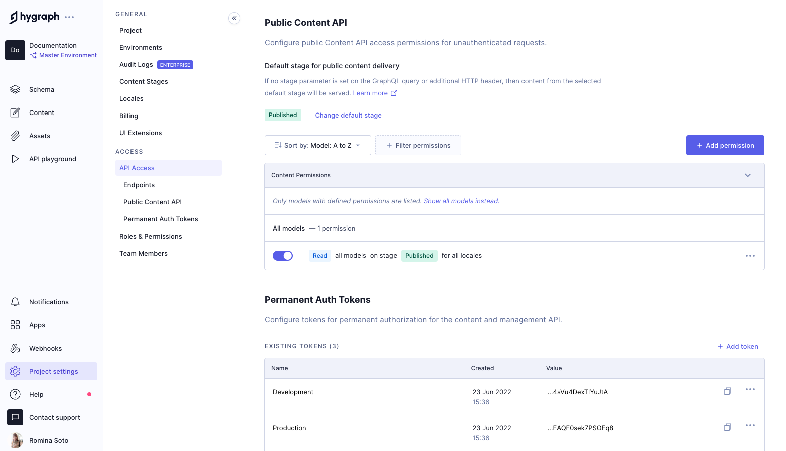 API Access - Public content API