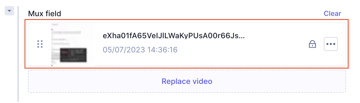 Mux - Videos in content entry