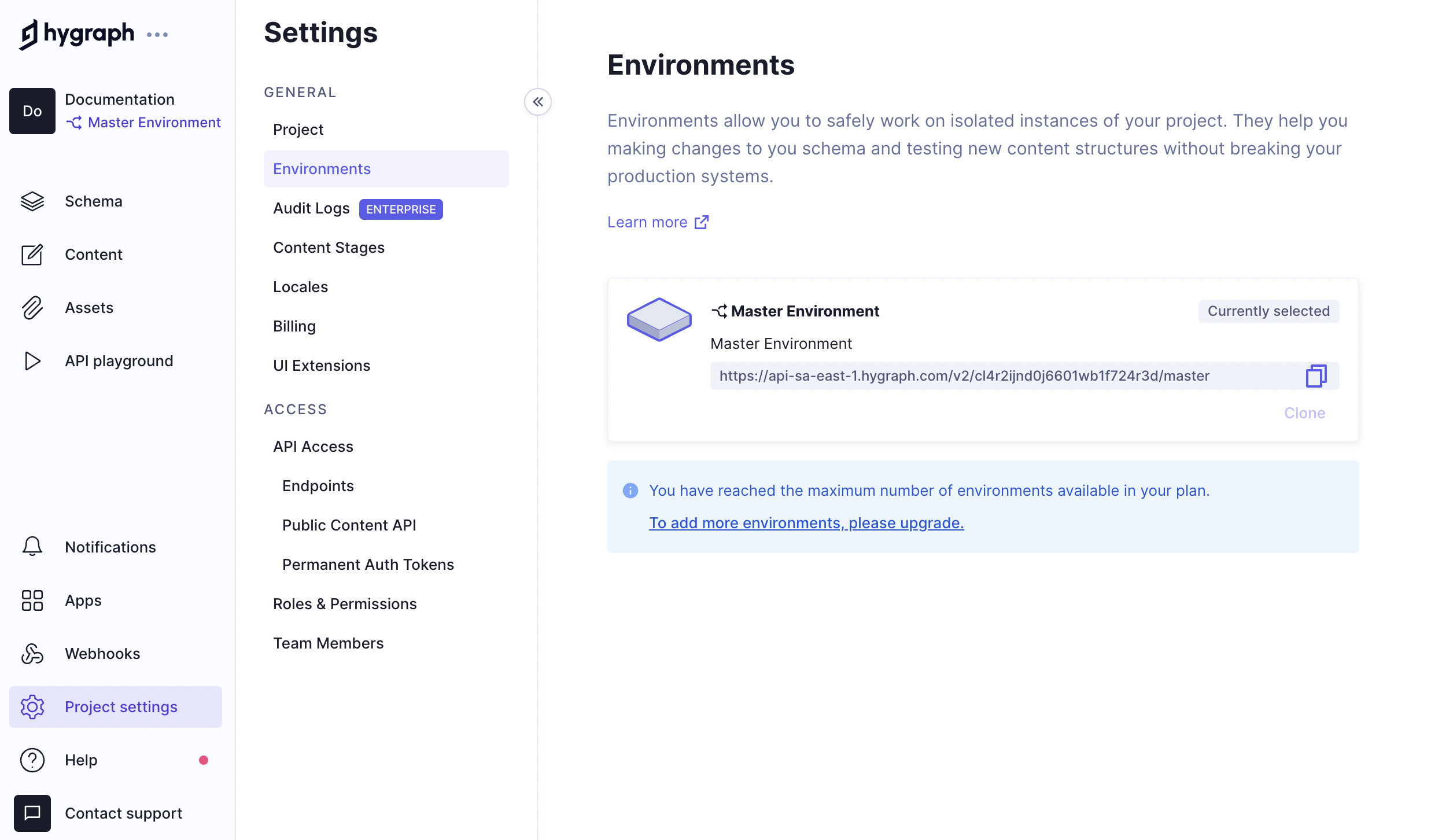 Manage environments